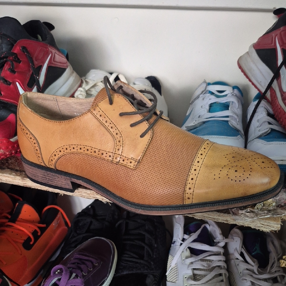 Men's Tan Leather Dress Shoes